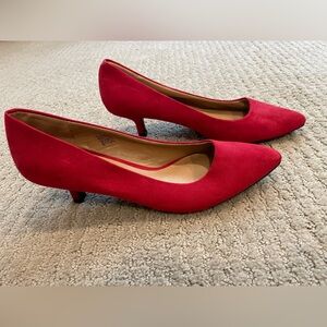 Romantic Soles Enact Red Kitten Heels